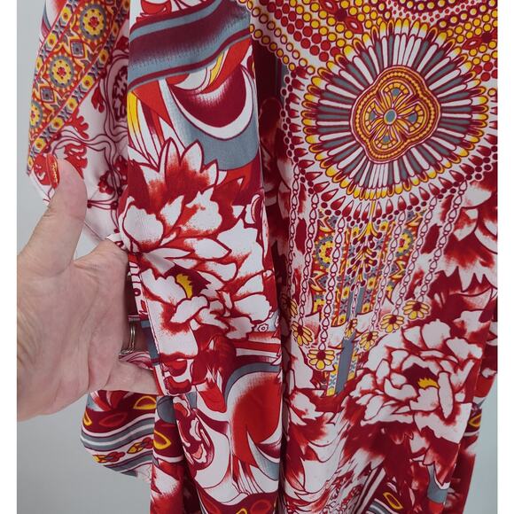 Miss Lavish London women's red embellished kaftan tunic NWT Size Small - Picture 5 of 12